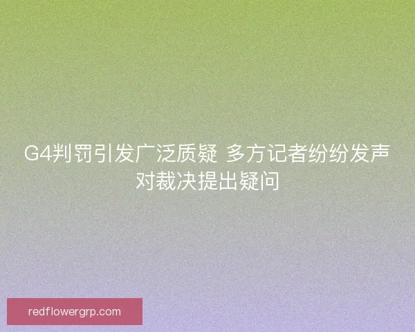 G4判罚引发广泛质疑 多方记者纷纷发声对裁决提出疑问