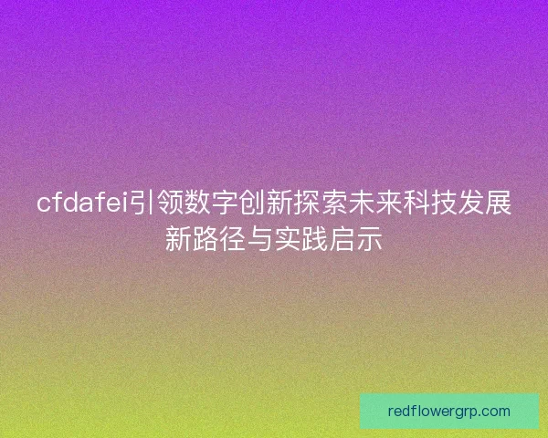 cfdafei引领数字创新探索未来科技发展新路径与实践启示