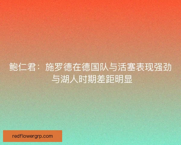 鲍仁君：施罗德在德国队与活塞表现强劲 与湖人时期差距明显